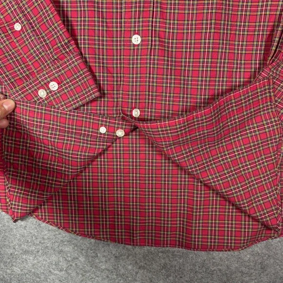 Brooks Brothers Madison Shirt Mens Large Red Plaid Supima Cotton Non-Iron Large - Picture 4 of 10